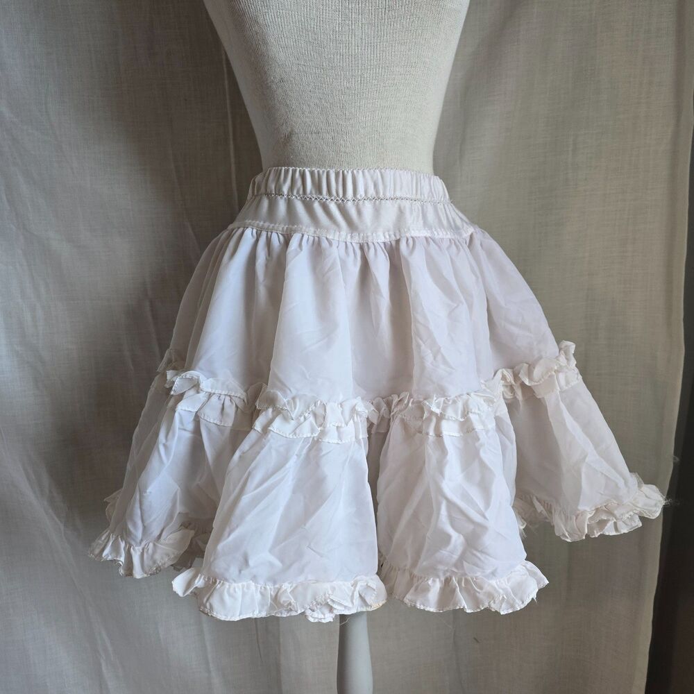 Vintage 80s Kenry Modes White Tiered Petticoat Crinoline